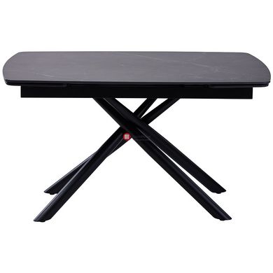 CentrMebel | Стол обеденный прямоугольный раскладной керамический Palermo Black Marble 140(200)х90 (черный мрамор) 3
