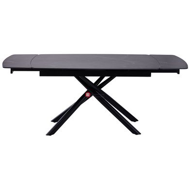 CentrMebel | Стол обеденный прямоугольный раскладной керамический Palermo Black Marble 140(200)х90 (черный мрамор) 5