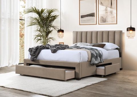 CentrMebel | Ліжко двоспальне GRACE 160х200 (бежевий) 1