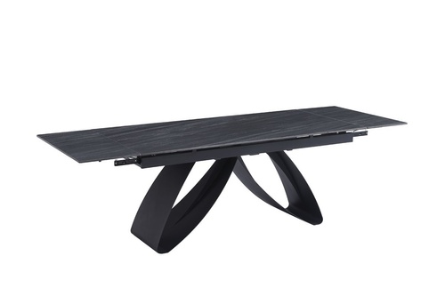 CentrMebel | Стол обеденный прямоугольный раскладной керамический WILLIAM CERAMIC 160(240)х90 (черный мрамор) 1