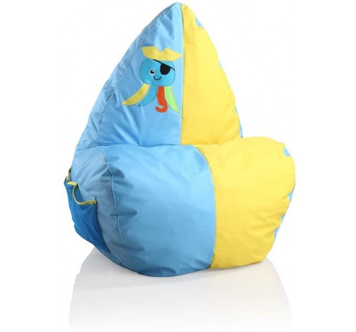 CentrMebel | Кресло-мешок Happy Blue/Yellow (голубой; желтый) 1