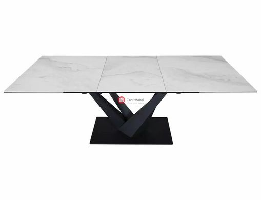 CentrMebel | Стол обеденный прямоугольный раскладной керамический SORENTO CERAMIC 160(220)х90 (белый мрамор) 6