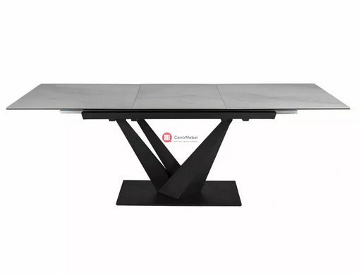 CentrMebel | Стол обеденный прямоугольный раскладной керамический SORENTO CERAMIC 160(220)х90 (белый мрамор) 1