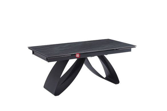 CentrMebel | Стол обеденный прямоугольный раскладной керамический WILLIAM CERAMIC 160(240)х90 (черный мрамор) 2