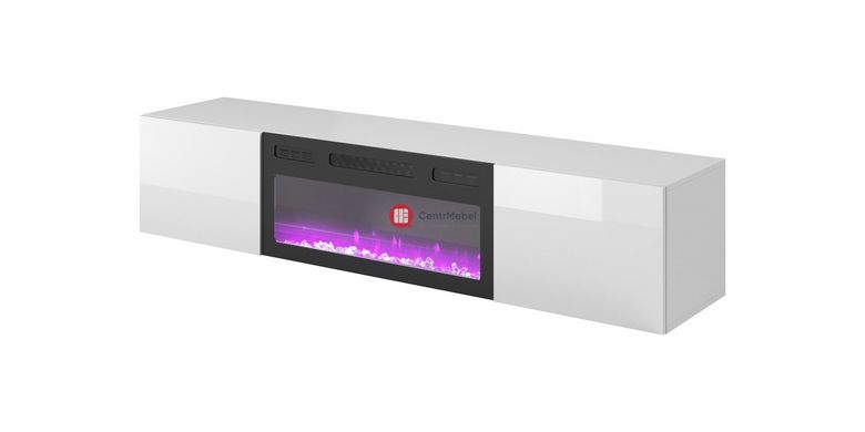 CentrMebel | Тумба для ТВ с камином LIVO RTV K (белый) 4