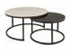 CentrMebel | Комплект журнальних столів круглих керамічних FERRANTE B Чорний мармур + Білий иармур 4