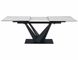 CentrMebel | Стол обеденный прямоугольный раскладной керамический SORENTO CERAMIC 160(220)х90 (белый мрамор) 11