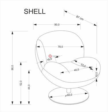 CentrMebel | Крісло для відпочинку SHELL (кремовий) 12
