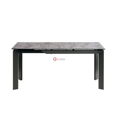 CentrMebel | Vermont Iron Grey стіл розкладний глазуроване скло 120-170 см (сірий) 3