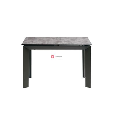 CentrMebel | Vermont Iron Grey стол раскладной глазурованное стекло 120-170 см (серый) 2