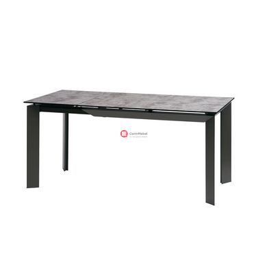CentrMebel | Vermont Iron Grey стіл розкладний глазуроване скло 120-170 см (сірий) 1