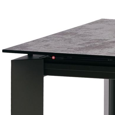 CentrMebel | Vermont Iron Grey стіл розкладний глазуроване скло 120-170 см (сірий) 4