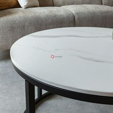 CentrMebel | Комплект журнальних столів круглих керамічних FERRANTE C Сірий мармур 5