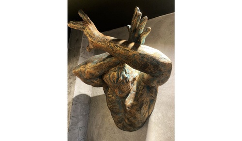 Настінна скульптура Wall art man (cross arm) (мідний)