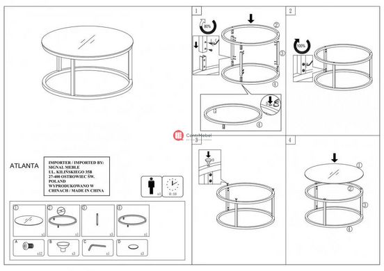 CentrMebel | Комплект журнальних столів круглих керамічних FERRANTE C Сірий мармур 2