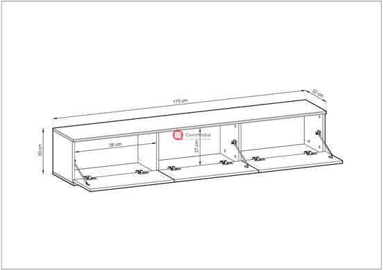 CentrMebel | Тумба под ТВ навесная ORO RTV-175 MDF ламели (белый) 3