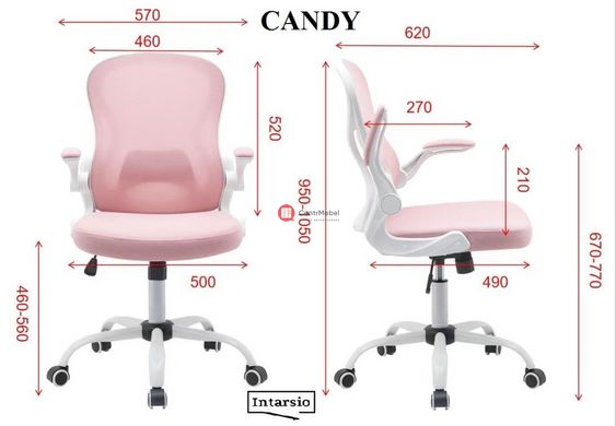 CentrMebel | Крісло офісне для персоналу CANDY (сірий) 7