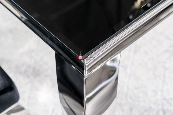 CentrMebel | Стіл обідній нерозкладний скляний PRINCE 150х90 чорний 8