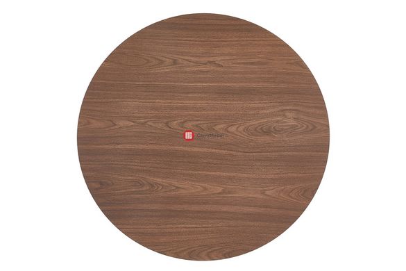 CentrMebel | Стол обеденный круглый шпонированный диаметр 90 AGIS (Орех/Черный матовый) 3