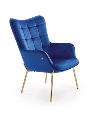 CentrMebel | Кресло CASTEL 2 (темно-синий/золотой) 1