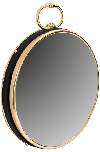 CentrMebel | Настінне дзеркало Round 925 Gold/Black Ø 41 cm (чорний; золотий) 1