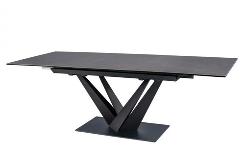 CentrMebel | Стол обеденный раскладной керамический SORENTO CERAMIC 160220х90 черный мрамор 1