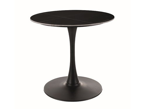 CentrMebel | Стіл обідній круглий кераміка+метал діаметр 80 ESPERO (Чорний матовий/Чорний) 1