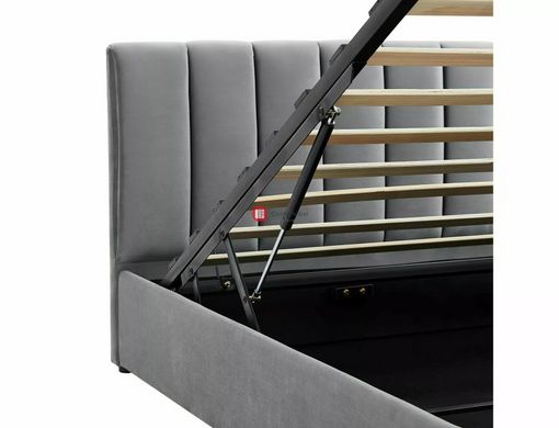 CentrMebel | Ліжко односпальне велюрове з підйомним механізмом 90x200 Montreal Velvet (сірий) 4