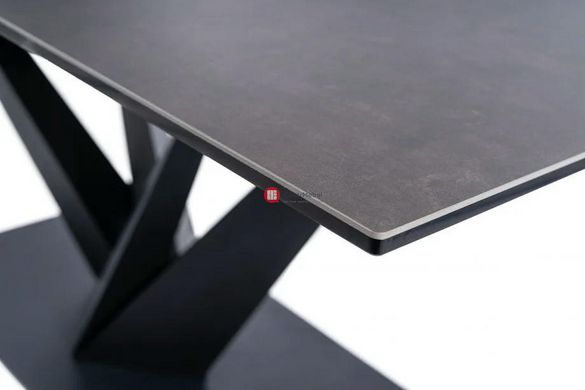 CentrMebel | Стол обеденный раскладной керамический SORENTO CERAMIC 160220х90 черный мрамор 6