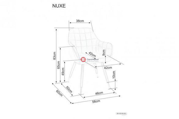 CentrMebel | Стілець обідній велюровий NUXE VELVET (сірий) 3