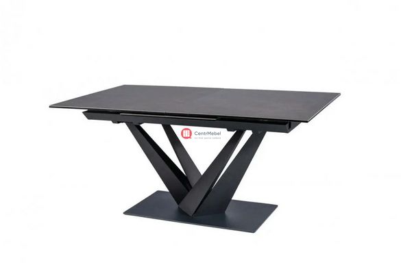 CentrMebel | Стол обеденный раскладной керамический SORENTO CERAMIC 160220х90 черный мрамор 3