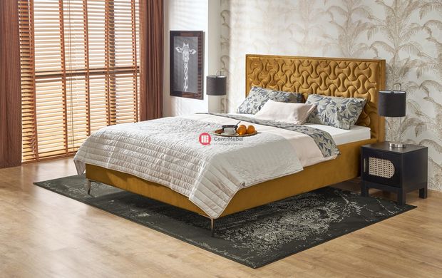 CentrMebel | Ліжко двоспальне з підйомним механізмом MODULO 160x200 (жовтий) 8