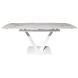 CentrMebel | Стол обеденный прямоугольный раскладной керамический Elvi Golden Jade 120(180)х80 (белый мрамор) 3