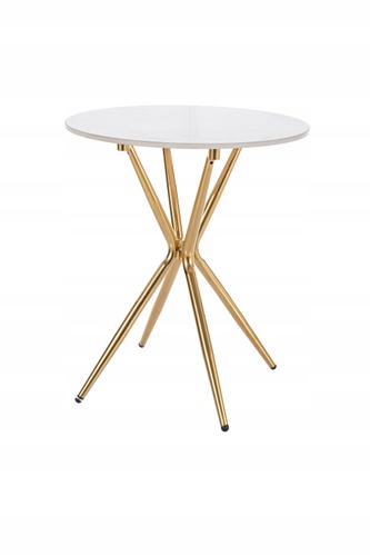 CentrMebel | Журнальний стіл круглий керамічний AZALIA 50 (білий мармур) 1