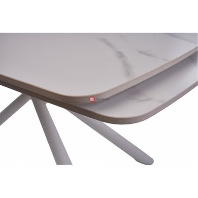 CentrMebel | Стіл обідній прямокутний розкладний керамічний Palermo White Marble 140(200)х90 (білий мармур) 6