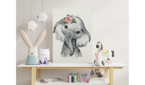 Картина Elephant baby 50х70 cm (сірий)