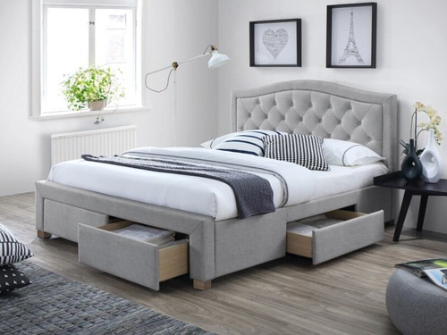 CentrMebel | Кровать ELECTRA 140X200, серый / дуб 1