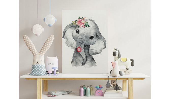 CentrMebel | Картина Elephant baby 50х70 cm (сірий) 1