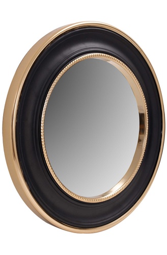 CentrMebel | Настінне дзеркало Round 525 Gold/Black Ø 45 cm (чорний; золотий) 1