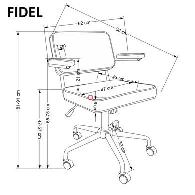 CentrMebel | Кресло офисное FIDEL (серый) 2