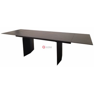 CentrMebel | Стіл обідній прямокутний розкладний керамічний Real Black Marble 180(260)х90 (чорний мармур) 3