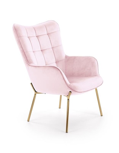 CentrMebel | Кресло CASTEL 2 (светло-розовый/золотой) 1