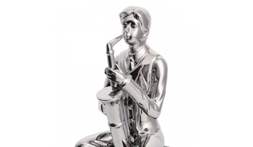 CentrMebel | Скульптура Saxophone Player Silver(серебряный) 1