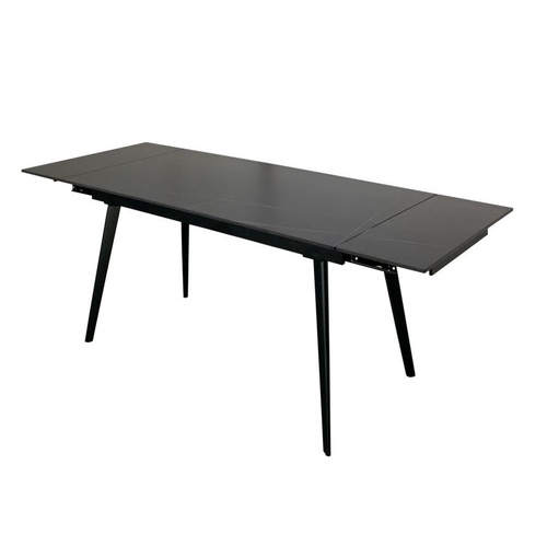 CentrMebel | Hugo Lofty Black стол раскладной керамика 140-200 см (чёрный) 1