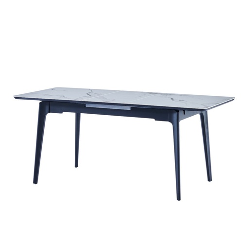 CentrMebel | Стол обеденный раздвижной керамический BERLIN CERAMIC 140(180)х80 (белый мрамор) 1