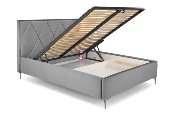 CentrMebel | Ліжко двоспальне з підйомним механізмом MODULO 160x200 (сірий) 2