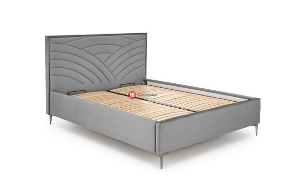 CentrMebel | Ліжко двоспальне з підйомним механізмом MODULO 160x200 (сірий) 4