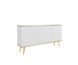CentrMebel | Комод тридверний ORO MDF Білий/Золотий каркас 4