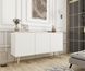 CentrMebel | Комод тридверний ORO MDF Білий/Золотий каркас 4