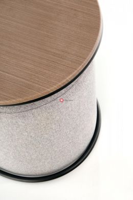 CentrMebel | Комплект PAMPA, Журнальный стол + 2 пуфа (орех/черный, серый) 5